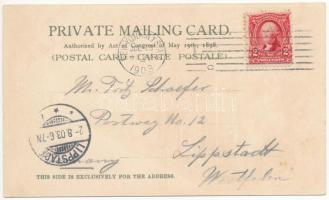 1903 New York, 2 Centre St. Rathskeller German beer bar & restaurant, cellar interior with beer ...