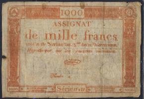 Franciaország 1795. 1000Fr "Assignat" T:III/IV