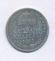1869KB 20kr Ag "Magyar Királyi Váltó Pénz" T:VF karc, patina Adamo M11.1