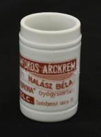 cca 1910 Korányi-féle Kámforos arckrém gyógyszertári porcelán tégely, m: 6 cm