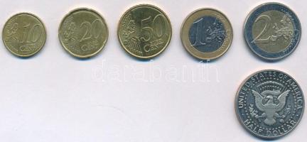 Vegyes: Amerikai Egyesült Államok 1989S 1/2$ Cu-Ni "Kennedy" + Málta 2008-2019. 10c-2E (5x...