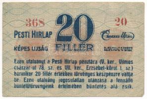 Budapest ~1920. 20f "Pesti Hírlap" T:F