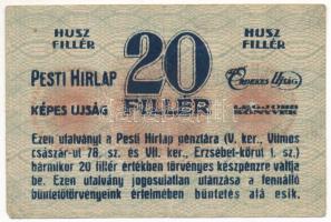 Budapest ~1920. 20f "Pesti Hírlap" T:F
