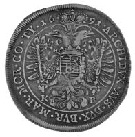 1691K-B Tallér Ag "I. Lipót" Körmöcbánya (28,12g) T:XF,VF / Hungary 1691K-B Thaler Ag &quo...