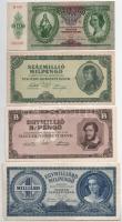 1936. 10P + 1945. 10.000.000P + 1946. 1.000.000.000P + 100.000MP + 100.000.000MP + 1.000.000.000MP + 10.000BP + 1.000.000BP T:F közte több szép papír