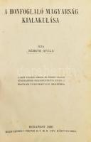 Németh Gyula: A honfoglaló magyarság kialakulása Budapest, 1930, Magyar Tudományos Akadémia kiadása (Hornyánszky Viktor R.-T. M. K. Udv. Könyvnyomda, Bp.), 350 p. + [1] p. Első kiadás. A honfoglaló magyarság kialakulása. Írta: Németh Gyula.A gróf Vigyázó Sándor és Ferenc-vagyon jövedelmének felhasználásával kiadja a Magyar Tudományos Akadémia. Kiadói sérült, hiányos papírborítóval. flévászon védőkötésben