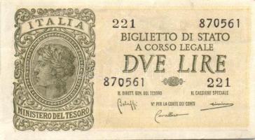 Olaszország/Biglietto di Stato 1939-44. 1L 2klf, 2L (2x) klf aláírással, 5L T:II,III Összesen 5klf db!