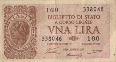 Olaszország/Biglietto di Stato 1939-44. 1L 2klf, 2L (2x) klf aláírással, 5L T:II,III Összesen 5klf d...