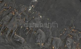 IV. Henrik beveszi Párizst.Öntöttvas dísztál, jelzett Ilsenburg díszöntvény. 23 cm