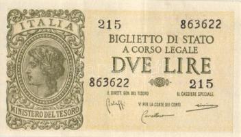 Olaszország/Biglietto di Stato 1944. 1L (2x), 2L (4x) 2klf aláírással, 5L (2x) T:II,III Összesen 8db...