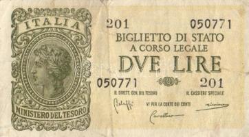 Olaszország/Biglietto di Stato 1944. 1L (2x), 2L (4x) 2klf aláírással, 5L (2x) T:II,III Összesen 8db...