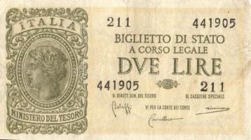 Olaszország/Biglietto di Stato 1944. 1L (2x), 2L (4x) 2klf aláírással, 5L (2x) T:II,III Összesen 8db...