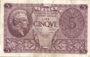 Olaszország/Biglietto di Stato 1944. 1L (2x), 2L (4x) 2klf aláírással, 5L (2x) T:II,III Összesen 8db...