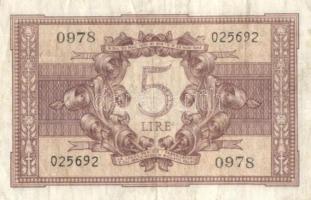 Olaszország/Biglietto di Stato 1944. 1L (2x), 2L (4x) 2klf aláírással, 5L (2x) T:II,III Összesen 8db...