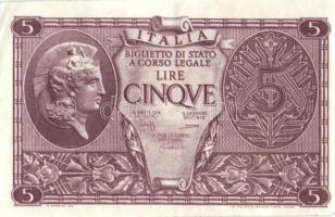 Olaszország/Biglietto di Stato 1944. 1L (2x), 2L (4x) 2klf aláírással, 5L (2x) T:II,III Összesen 8db...