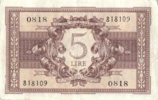 Olaszország/Biglietto di Stato 1944. 1L (2x), 2L (4x) 2klf aláírással, 5L (2x) T:II,III Összesen 8db...