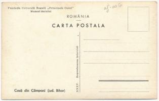 Felsőmezős, Campani (Bihar, Bihor); Casa / ház, népviselet, fonó asszony / house, folklore, spinning...