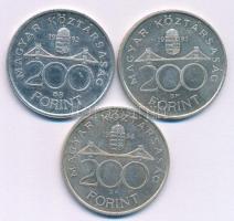 1992. 200Ft Ag "MNB" + 1993. 200Ft Ag "MNB" + 1994. 200Ft Ag "Deák" T:...