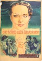 1949 Eine Heilige unter Sünderinnen filmplakát, hajtott, szakadásokkal, 84×60 cm