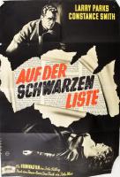 1955 Auf der Schwarzen Liste filmplakát, hajtott, szakadásokkal, 86×58 cm