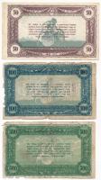 ~1920. 50K-500K "Vásárlási visszatérítés" (3xklf) különböző, halvány bélyegzésekkel T:F,VG...