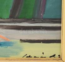 Schéner Mihály (1923-2009): Huszár Ő, meg én. Olaj, farost, jelezve jobbra lent, hátoldalán Schéner ...