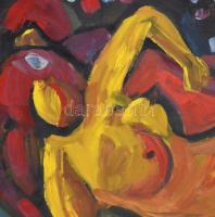 Csepeli Németh Miklós (1934-2012): Női akt, 1972. Olaj, farost, jelezve jobbra lent. Fakeretben. 49x...