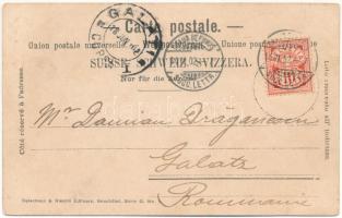 1902 La Chaux-de-Fonds, Avenue de la Gare / street vie, hotel and restaurant, tram. Delachaux & ...