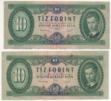 1949. 10Ft (2db) T:F Hungary 1949. 10 Forint (2pcs) C:F Adamo F3