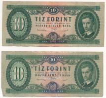 1949. 10Ft (2db) T:F Hungary 1949. 10 Forint (2pcs) C:F Adamo F3