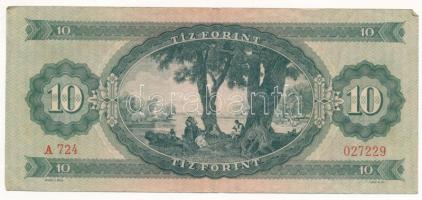 1949. 10Ft "A 724 027229" T:F erős papír
Hungary 1949. 10 Forint "A 724 027229"...