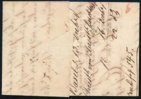 1838 Portós levél / Unpaid cover, piros / red "BASEL" - Cöln