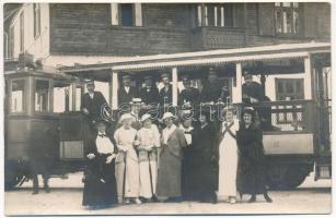 Tátra, Magas-Tátra, Vysoké Tatry; Csorba-tó, villamos vasútállomás / tram, railway station. Hegedüs (Liptószentmiklós) photo (EK)