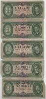 1949. 10Ft (9db) T:F-G Hungary 1949. 10 Forint (9pcs) C:F-G Adamo F3