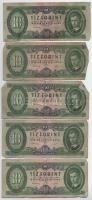 1949. 10Ft (9db) T:F-G Hungary 1949. 10 Forint (9pcs) C:F-G Adamo F3