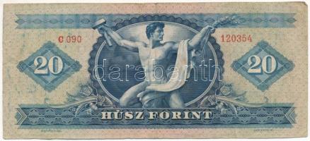 1949. 20Ft "C 090 120354" T:F erős papír
Hungary 1949. 20 Forint "C 090 120354"...