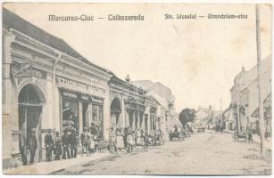 1924 Csíkszereda, Miercurea Ciuc; Strada Liceului / Gimnázium utca, Szvoboda Miklós könyvnyomda üzlete és saját kiadása / street, book printing shop (EB)