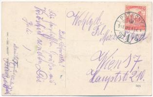 1918 Pozsony, Pressburg, Bratislava; Gruß aus dem Wödritztale, Restauration / Vödric-völgy, étterem ...