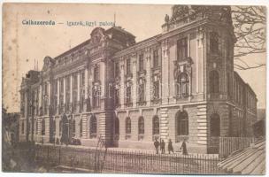 1931 Csíkszereda, Miercurea Ciuc; Igazságügyi palota. Vasúti levelezőlapárusítás 7918. / palace of justice (fa)