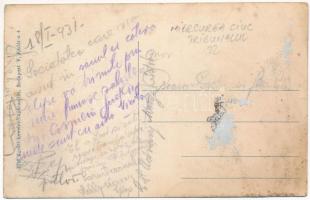 1931 Csíkszereda, Miercurea Ciuc; Igazságügyi palota. Vasúti levelezőlapárusítás 7918. / palace of j...