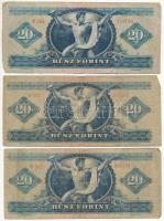 1949. 20Ft (3db) T:VG
Hungary 1949. 20 Forint (3pcs) C:VG
Adamo F10