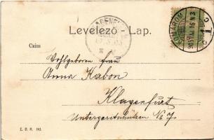 1905 Komárom, Komárno; Nádor utca, Rehberger Sándor, Nagy Géza és Gyula, Fektor György üzlete. E.D.K...