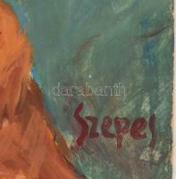 Szepes Gyula (1902-1992): Önarckép, 1980. Olaj, farost, jelzett. 50x40 cm