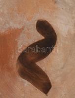 Op-art retro kerámia váza. Mázas kerámia, kézzel festett, jelzett. szaján kis mázhibák 45,5 cm