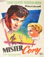 1957 Mister Cory amerikai film plakátja, szakadásokkal, 84×60 cm