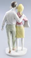 Schaubachkunst fiatal pár. Kézzel festett, jelzett, hibátlan 22,5 cm