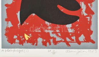 Aknay János (1949-): A szárnyaszegett. Szitanyomat, papír, jelzett, művészpéldány E.A. III./VII. szá...