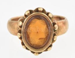 14K arany (Au) gyűrű karneollal jelzett m: 58, 8,61 g