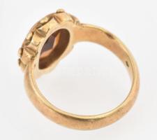 14K arany (Au) gyűrű karneollal jelzett m: 58, 8,61 g