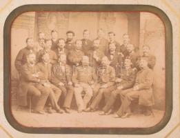 1884 Kolozsvár, MÁV üzletvezetőségének forgalmi és kereskedelmi osztálya, csoportkép, jelzés nélkül,...